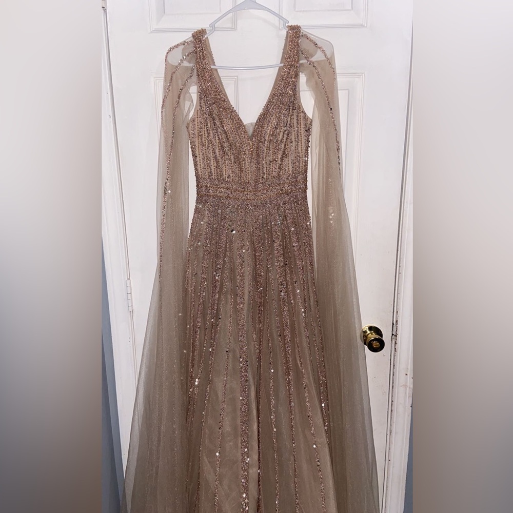 Engagement sparkly Serene Hill dress! With cape sleeves and worn only once!